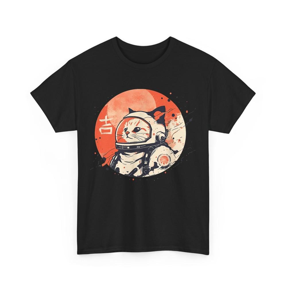 Japanese Cat T-Shirt, Space Cats Lovers Japanese Style Women Men T-Shirt
