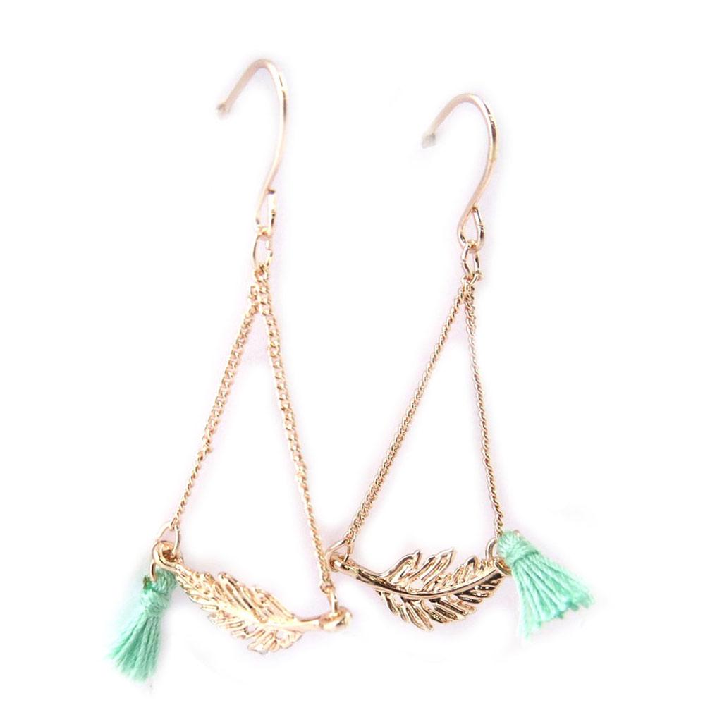 Les Trésors De Lily [N6275] - Boucles Créateur 'Navajos' doré rosé vert