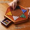 Großes Holz-Dame- und Schachspiel mit Achatkugeln - Ideal für Erwachsene und Eltern mit Kindern