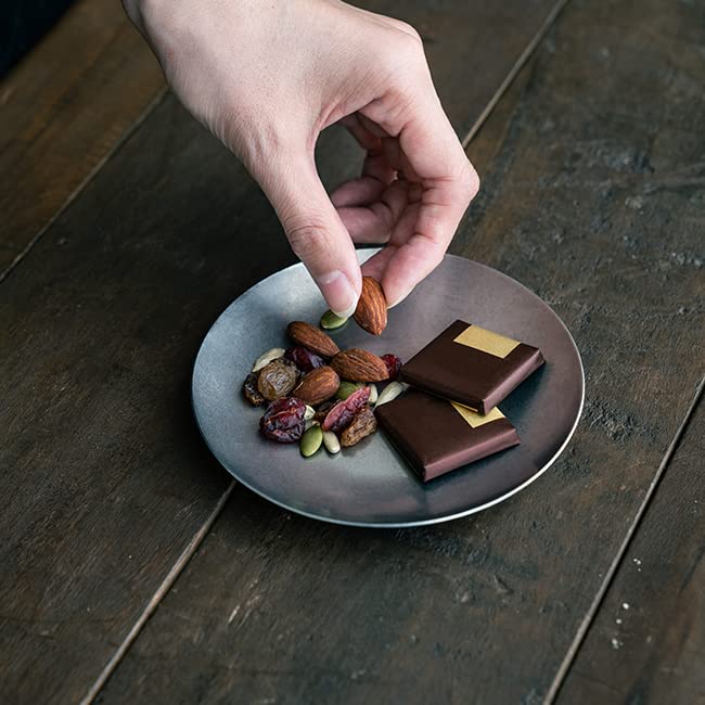 Vintage Inox Small Tray, 118mm, Made In Japan [Authentic], Ideal for Cafes and Restaurants, Stainless Steel with Aged Finish, Shatterproof,