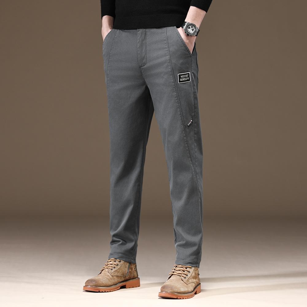 Business Casual Pants Men's Autumn Fashion Trend Splicing Straight Slim Pants