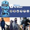 Camouflage Cycling Face Guard Neck Gaiter UV Protection Breathable Outdoor Motorcycle Helmet Liner Bandana Balaclava Neck Scarf Face Shield