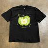 Igeumm 260G Heavy Weight American vintage Niche Design Sense XINGX Green Apple Loose Cotton Short sleeve T-shirt Women