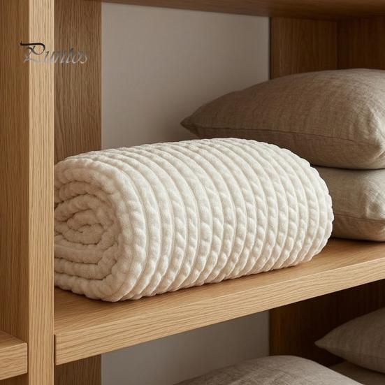 Thermal Insulation Blanket for Autumn Waffle Textured Fleece Throw Blanket, Solid Color Milk Flannel Grid Cut Warm Plush Couch Soft Cozy Bed