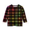Print Tops For Youth Girls Round Neck 3/4 Sleeves T-Shirts Trendy Tops Outfit Tees