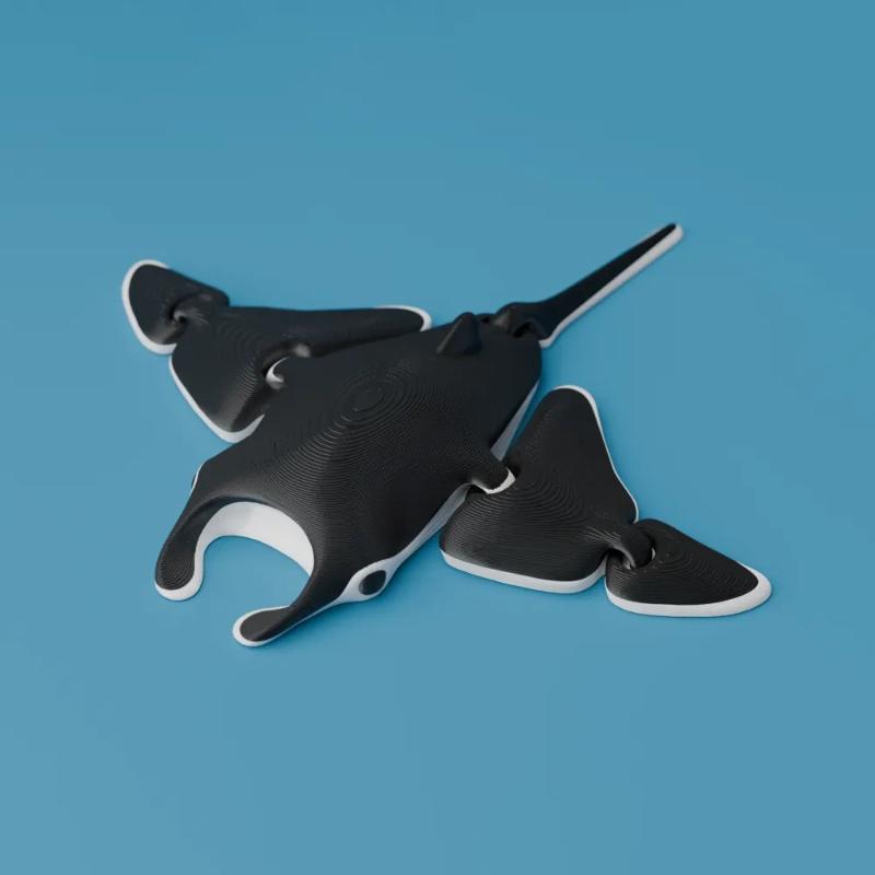 3D Printed Articulated Shark Killer Whale Ornament Realistic Flexible Marine Animal Figurine for Home Shelf Decor