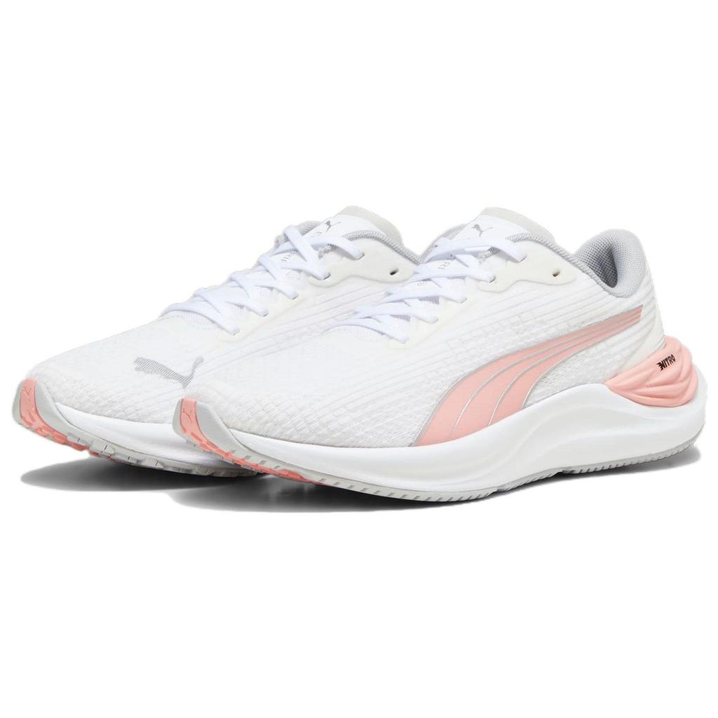 Puma Electrify Nitro 3 Comfortable Mesh Breathable Low-Top Running Shoes Women sneaker White Pink 378456-02