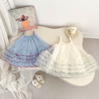 2026 Girls Mesh Princess Dress Baby Toddler Sleeveless Party Gown