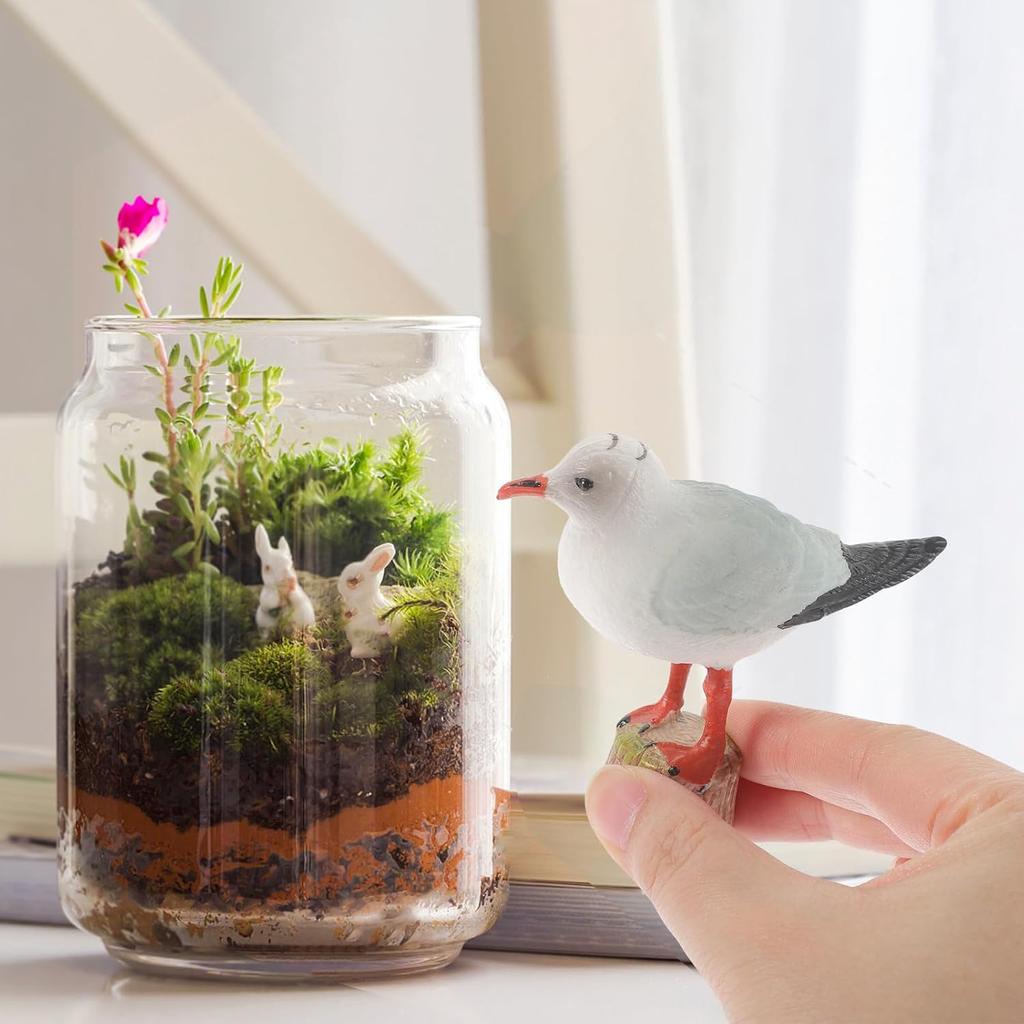 STOBOK Small Seagull Statue Nautical Bird Figurine White Seagull Statue Miniature Seagull Figure Ornaments Desk Seagull Figure Decorations