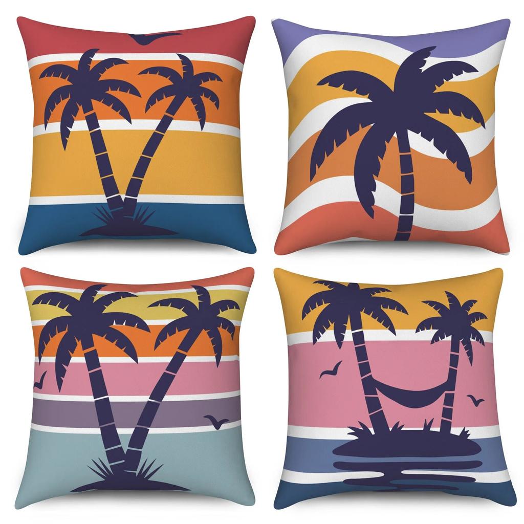 Modern Sofa Square Pillowcase Home Decor Hawaiian Scenery Throw   Cushion Cover