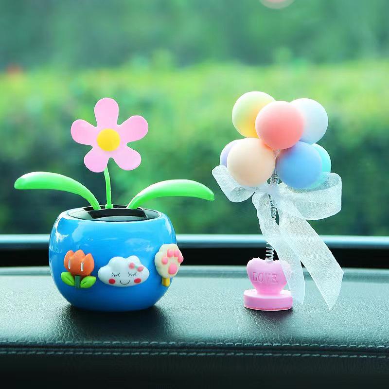 Solarbetriebenes Sonnenblumen Schüttelkopf Auto Ornament