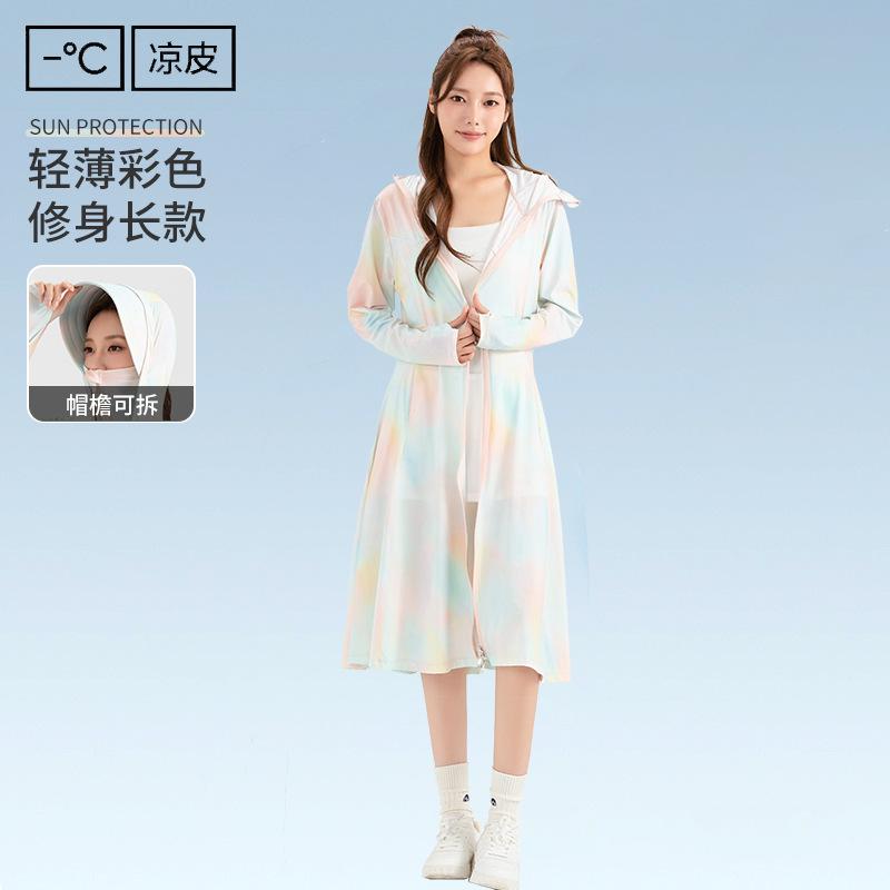 Sunscreen Clothing Women's 1011 Summer New UV Protection Ice Silk Dress Color Printing Long Sunscreen Clothing Long Dress