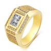 Personality Fashion Domineering Luxury Sparkle Square-cut Cubic Zircon Octagon Ring for Men Hip-hop Personality Finger Jewelry