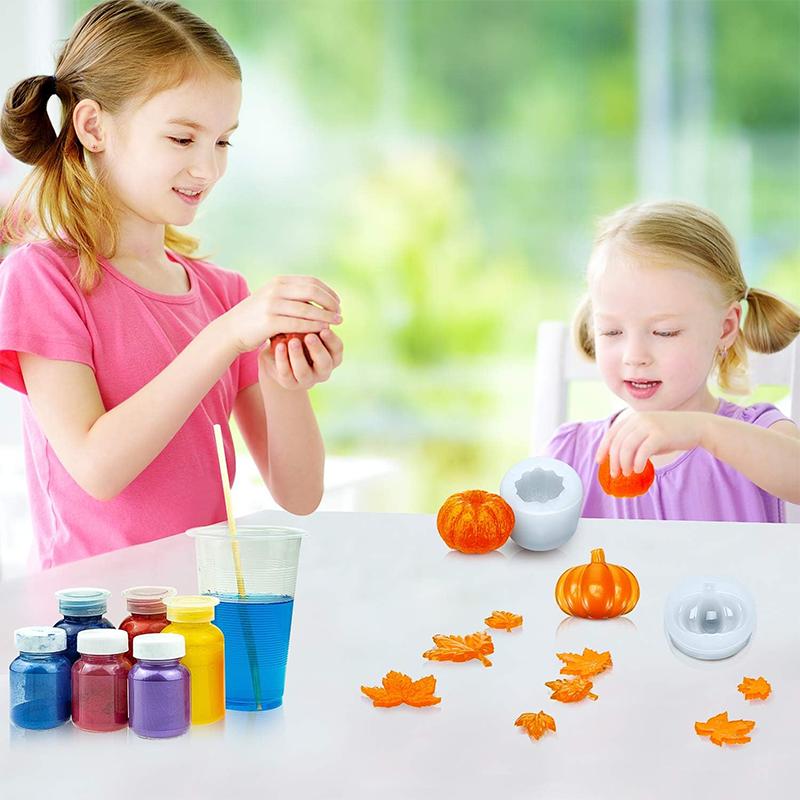 WTEMPO Pumpkin Silicone Molds Halloween Resin Molds Thanksgiving Candle Epoxy Maple Molds Mixed Ghost Mold for Fall DIY Craft Making Decor Supplies