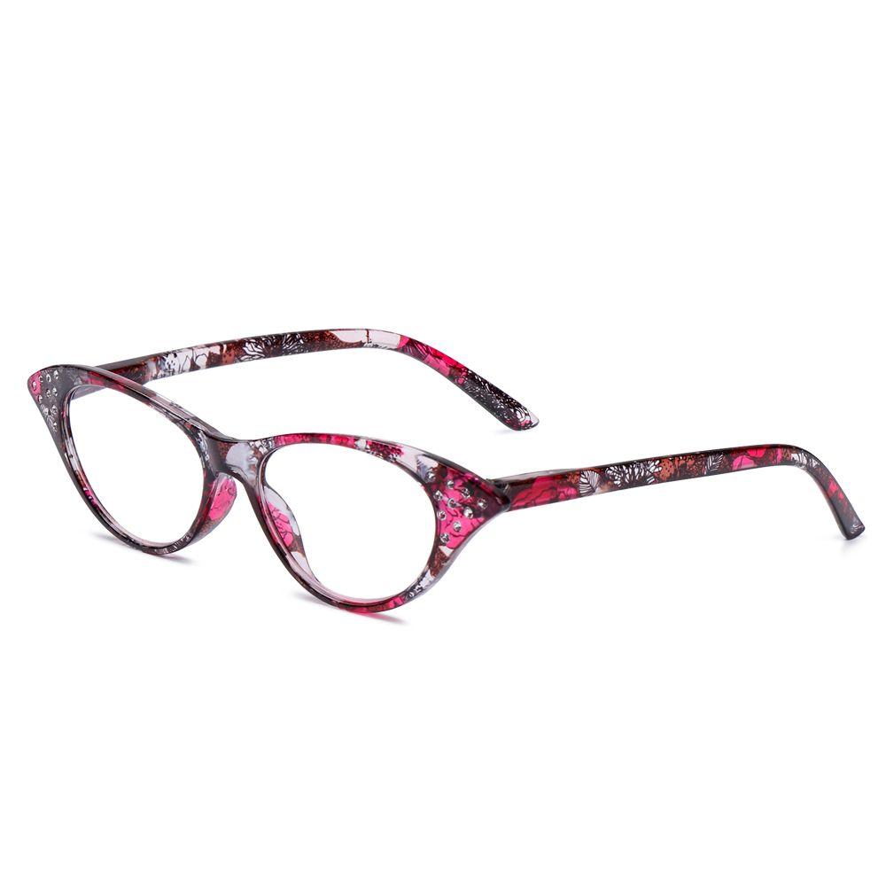 Anti Blue Light Reading Glasses Floral Print PC Frame Presbyopia Eyeglasses Fashion Cat Eye Eyewear Far Sight Glasses +1.0~+4.0