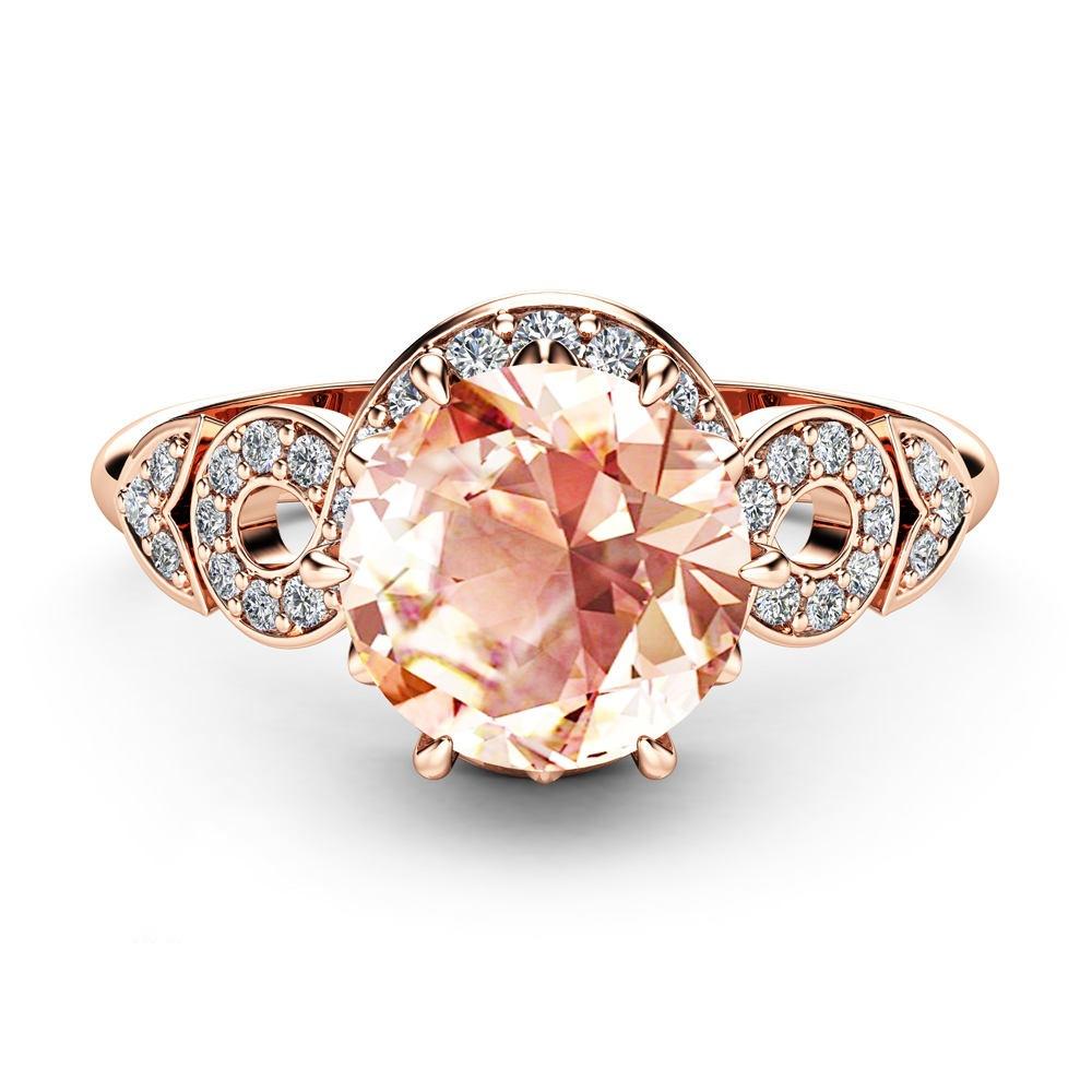 Rose Gold Plated Diamond Rings for Women Elegant European American Jewelry