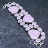 Bracciale in Argento Sterling 925 con Pietra di Calcedonio Rosa 7-8"