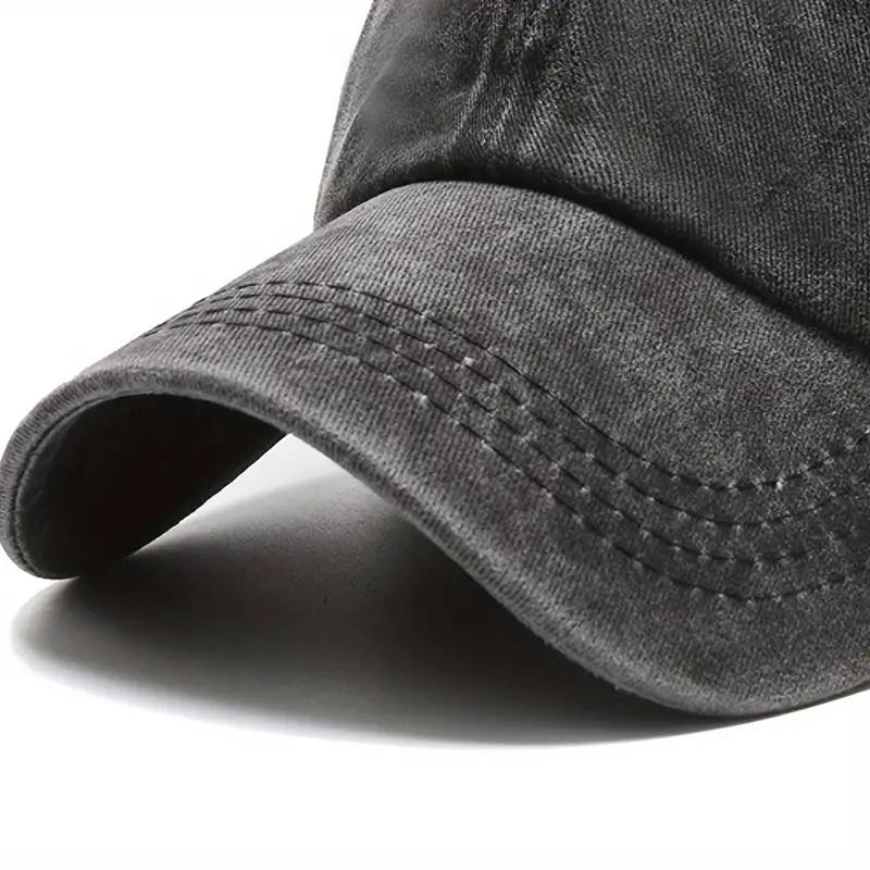 Solid Washed Denim Baseball Cap Vintage Unisex Cotton Sport Hat Outdoor Soft Top Breathable Versatile Sunshade Caps Women Men