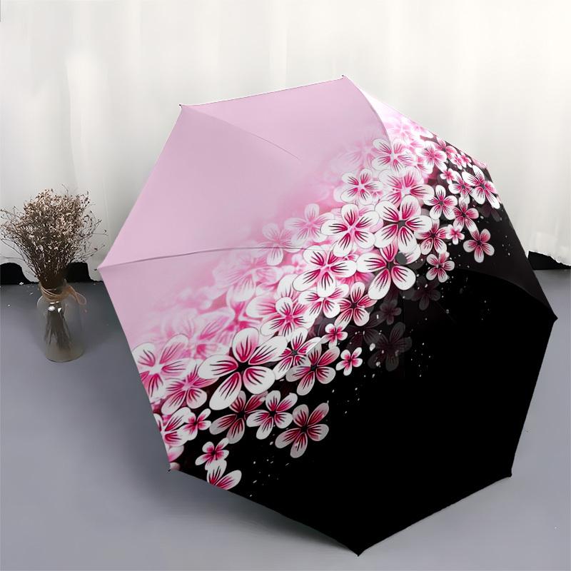 1pc Cherry Blossom Artwork Umbrella with Plastic Handle,Compact & Stylish,Suitable for All Seasons ptys26044