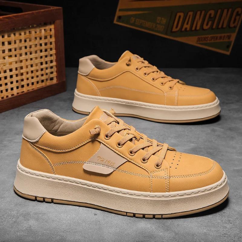 Fashion Casual Leather Outdoor Sneaker Tennis Men Vulcanized Shoes 2024 Antiskid Runnin Shoes Luxury Brand Thick Bottom Driving Shoes