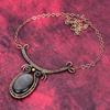 Silver sheen obsidian necklace copper wire wrapped jewelry dainty gemstone necklace handmade jewelry adjustable chain necklace wedding gifts