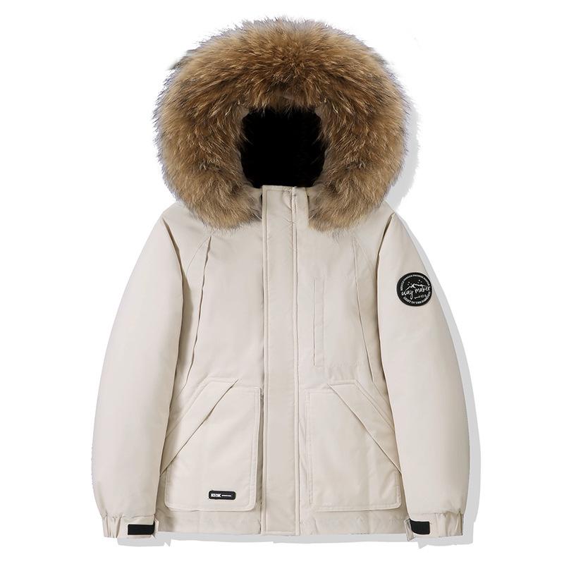

Men s Winter Thickened Down Parka with Fur Collar – Anti-Cold Workwear Jacket S [80-95 jin] хакі