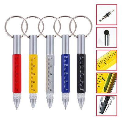 Mini stilou multifuncțional stilou 6 în 1 șurubelniță metalică instrument pentru ecran tactil Pix la scară mică breloc pixuri Accesoriu cadou LXY