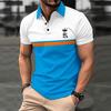New Summer Men's Printed Button-down Polo Shirts, Sports Polo Shirts and Trendy T-shirts