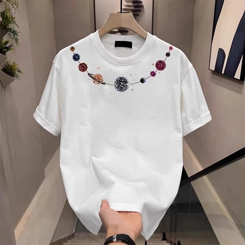 Short Sleeve Cotton Men'S Printed T-Shirt Trend Men'S And Women'S Versatile Crew Neck T-Shirt Men'S