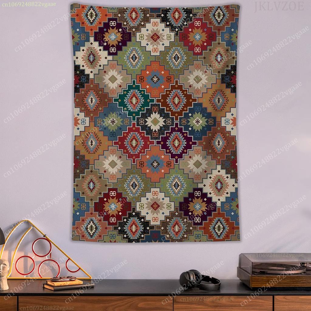 Persian Carpet Print Tapestry Poster Wall Tapestries For Bedroom Decoration Aesthetic Tapices Flag Wallpaper