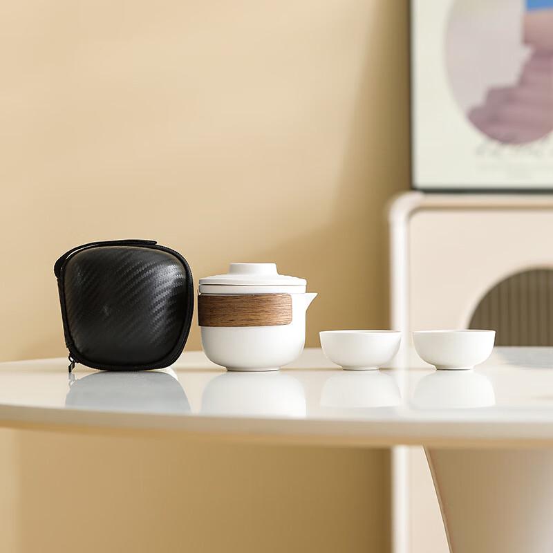 Zhishi Dehua Ceramic Portable Travel Tea Set