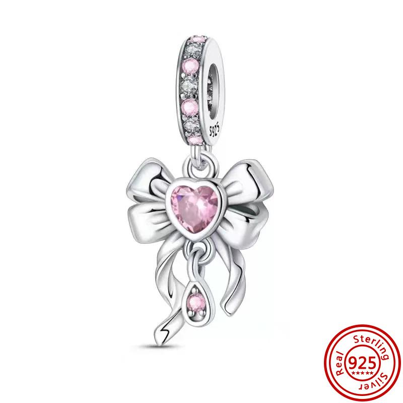 New 925 copper Original Pink Series Boy Love Girl Mom Unicorn Butterfly Infinite Heart Beads Fit Pantaro Charms Bracelet Zircon