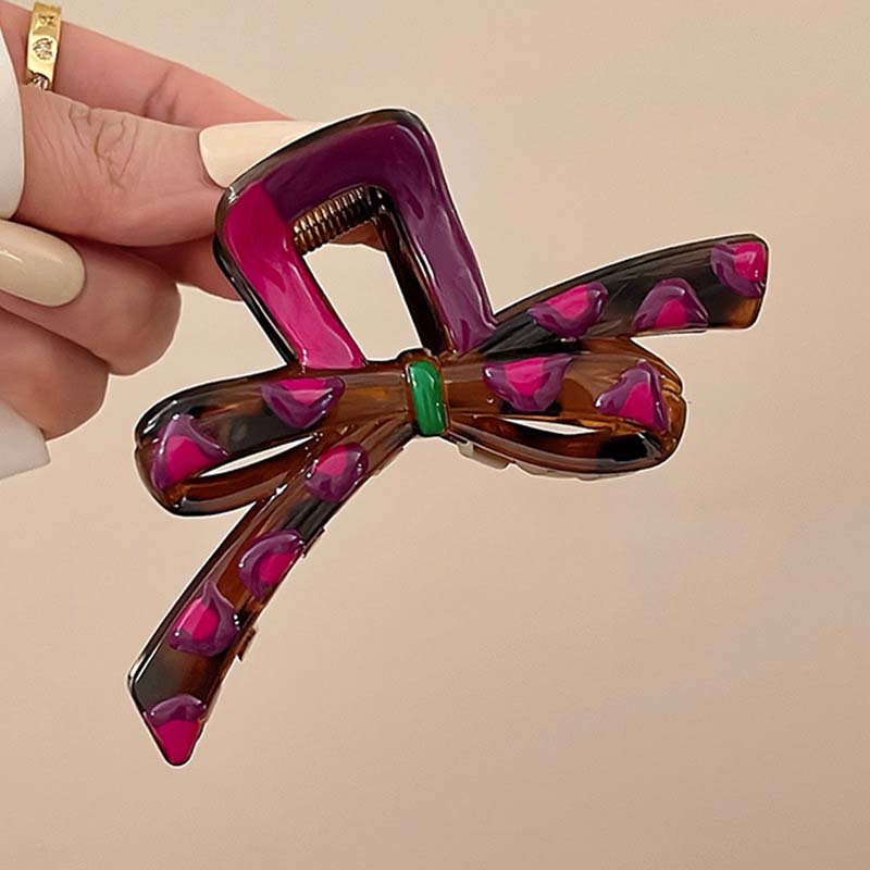 

Корейские красочные заколки-крабики для волос с бантиками из капельной эмали для женщин, винтажные пластиковые зажимы для волос для хвостика, заколка-краб, аксессуары для волос