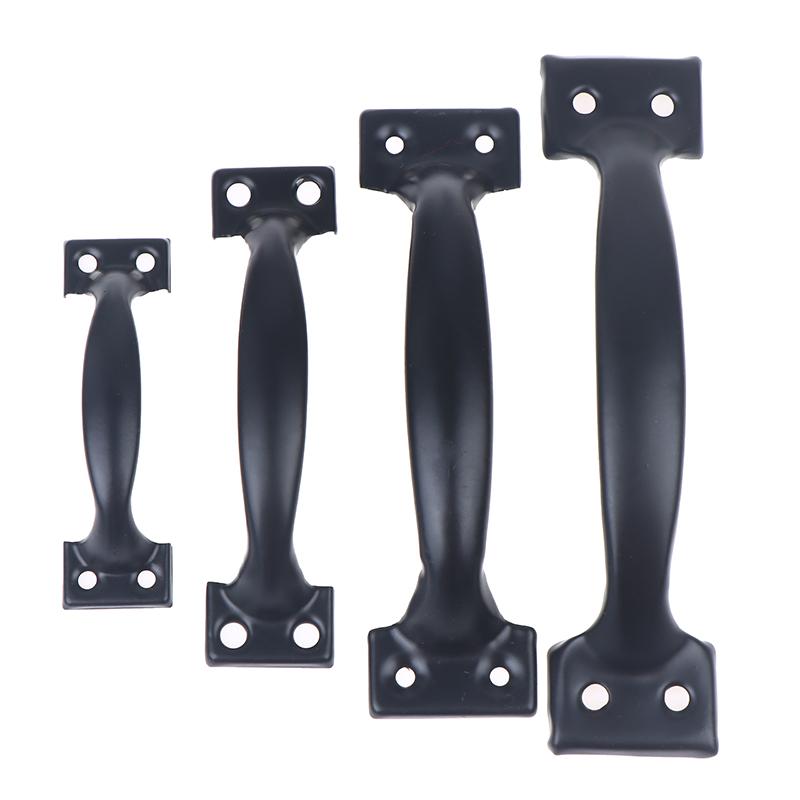 2Pcs Door Handle+8pcs Screws Iron Door Handles Gate Handle Pull For Sliding Barn Doors Gates Garages Sheds Window Pulls Knob