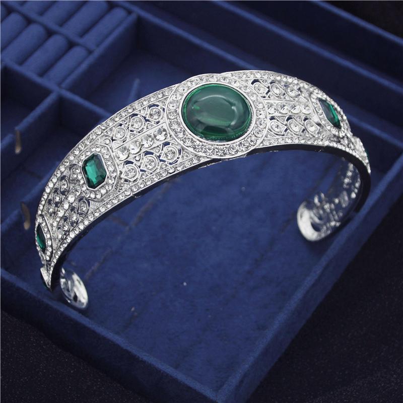 

Королевская королева зеленый опал кристалл тиары свадебная корона свадебная диадема для принцессы свадебный головной убор невесты украшения для волос