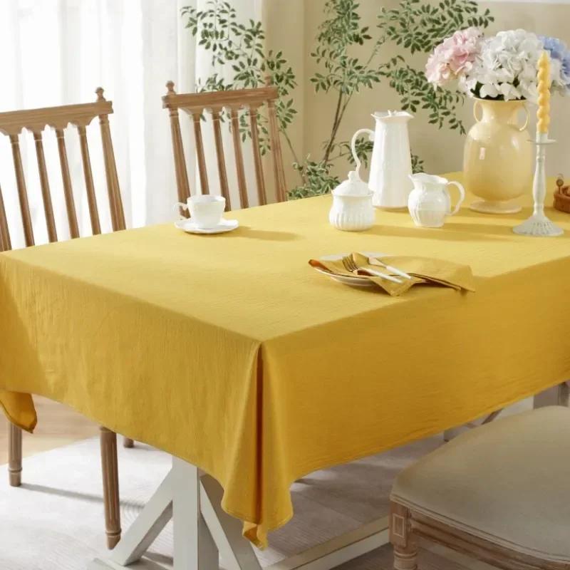 Tablecloth Cotton Washable Table Cover pure color Tablecloths for Rectangle Table Baby Shower Kitchen Party Wedding Christmas