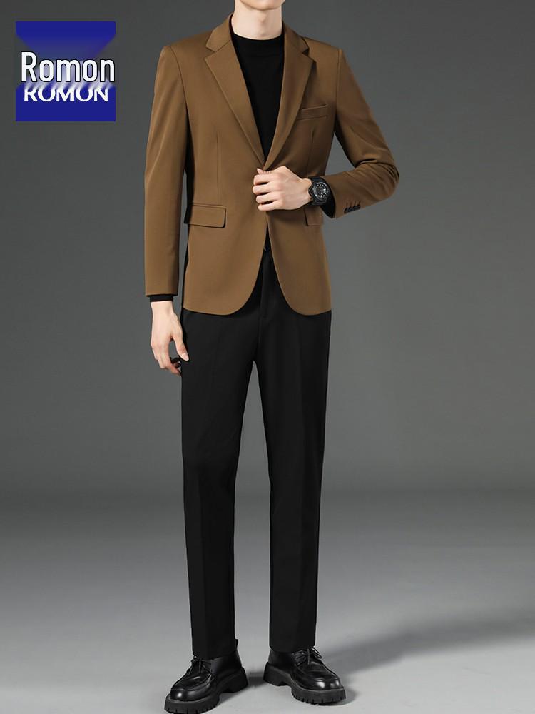 Romon Men's Two-Piece Blazer Jacket Suit: Business, Formal, Casual, Wedding Attire 2025.