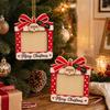 Wooden Christmas Tree Photo Ornament, Family Keepsake Hanging Decoration for Christmas Tree