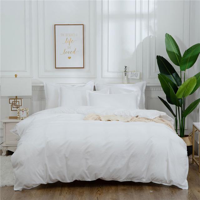 Home Textile Black Quilt Set Double Queen King Size Bedding Set Solid Color High Quality Comforter Duvet Cover
