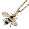 European and American Popular Bee Style Trendy Brand Personality Pendant with Micro Inlaid Colored Zircon