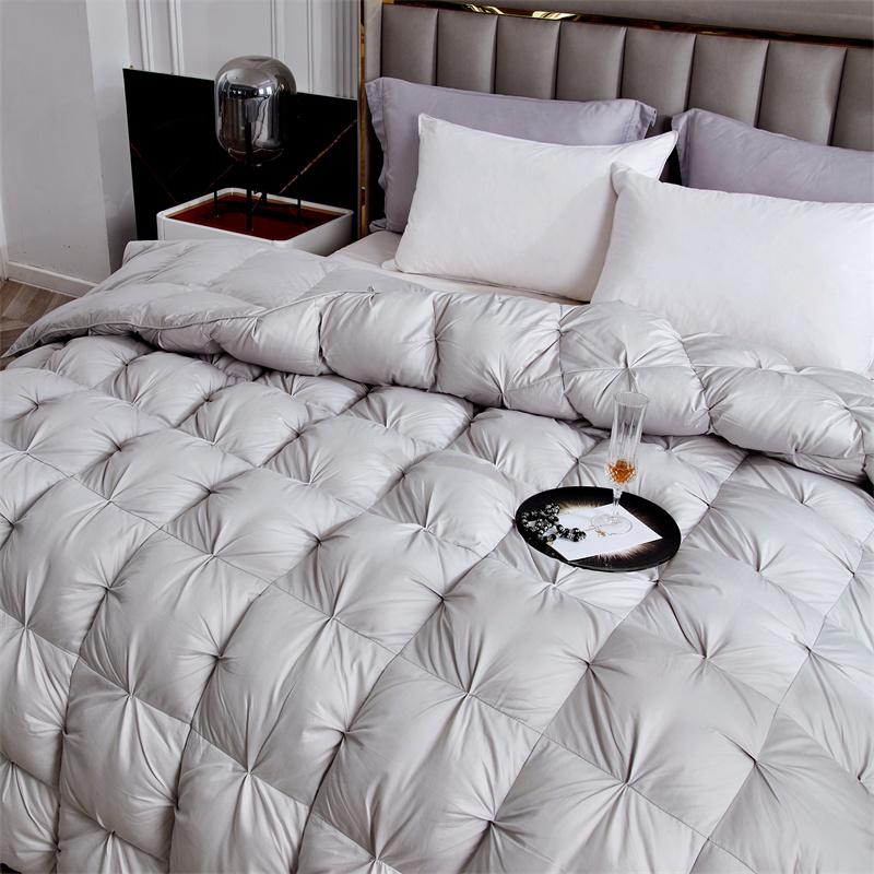 High-quality 100% White Goose Down Duvet Winter Comfortable Warmth Comforter King Keep Warm Anti-drilling Goose Down Quilt Queen