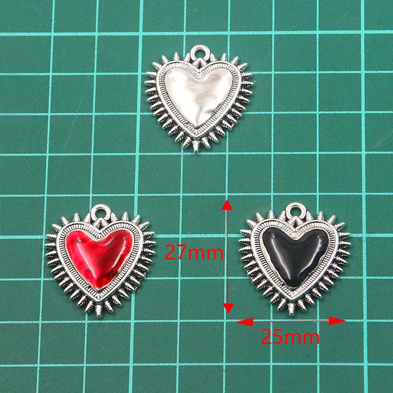 10Pcs 25X27mm Retro Gothic Peach Heart Pendant DIY Jewelry Accessories
