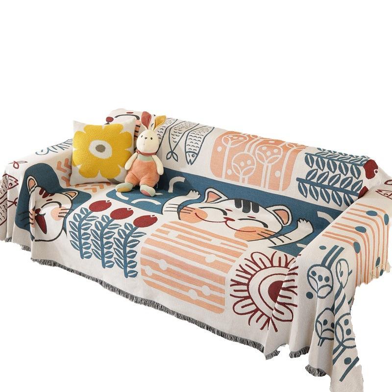 Knitted Universal Sofa Towel Nordic Ins Wind Cover Cloth Full Cover Sofa Cushion Cover Cover Blanket Single Three People All Seasons