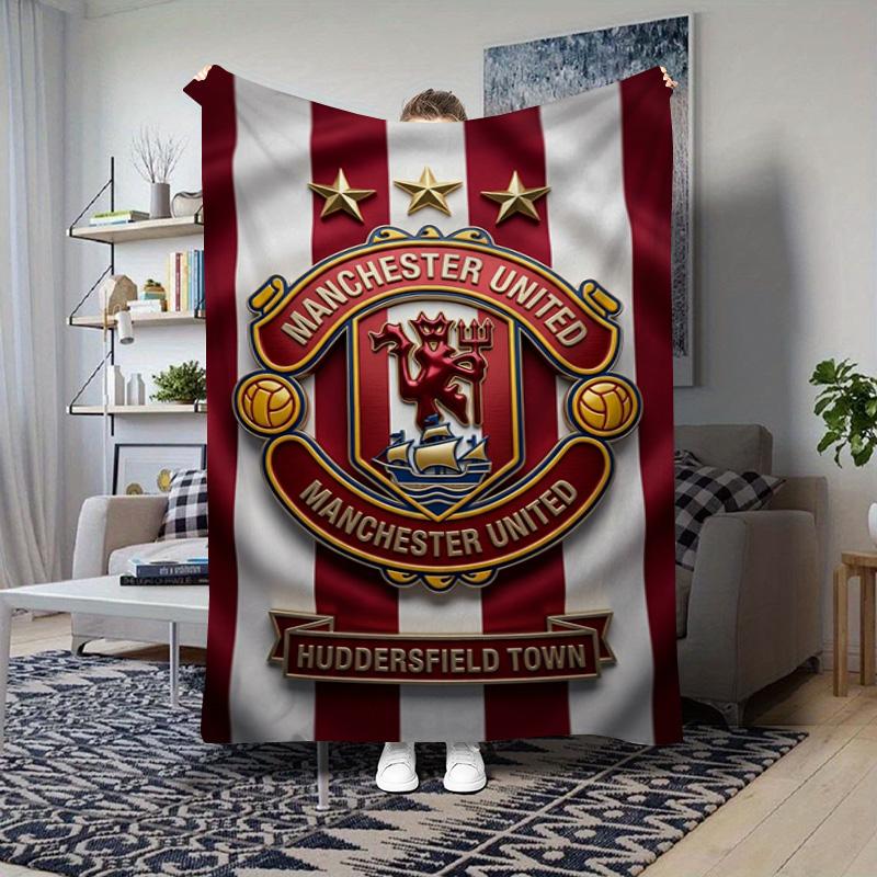 Manchester Football Club Logo Blanket Home Decor Camping Trip Nap Blanket Air Conditioning Blanket Machine Washable