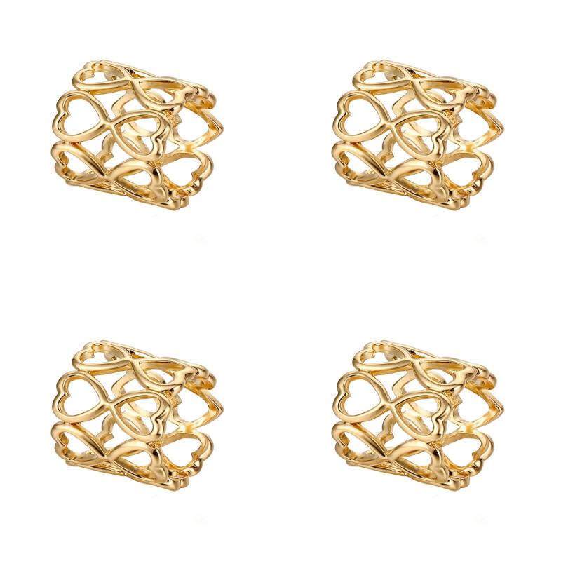 1/4Pcs Alloy Circle Scarves Brooch Pins Metal Heart Hollow Out Silk Scarf Buckle Ring Clips For Women Girls Clothing Accessories