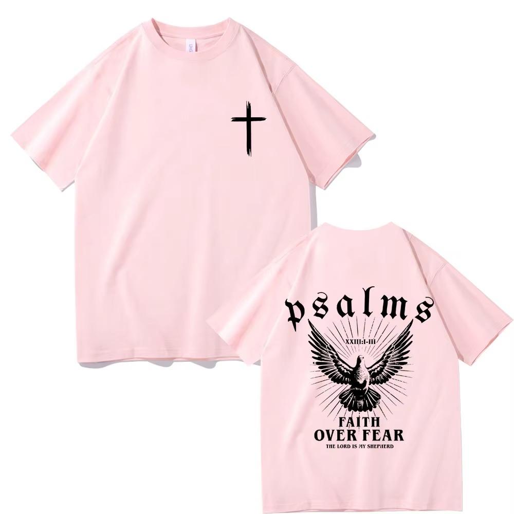 Jesus Faith Over Fear Peace Dove Graphic T-shirts Men Women Fashion Casual Oversized T Shirt Man 100%  Tshirt