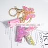 New Sparkling Sequin Initial Keychain with Butterfly Tassel & Crystal Accents