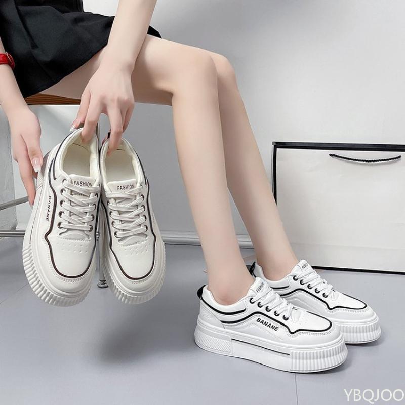Fashion Thick soled New Women's Shoes Retro round toe board shoe Casual lace up sneakers Fashion comfortable ladies shoes Zapatos Mujer