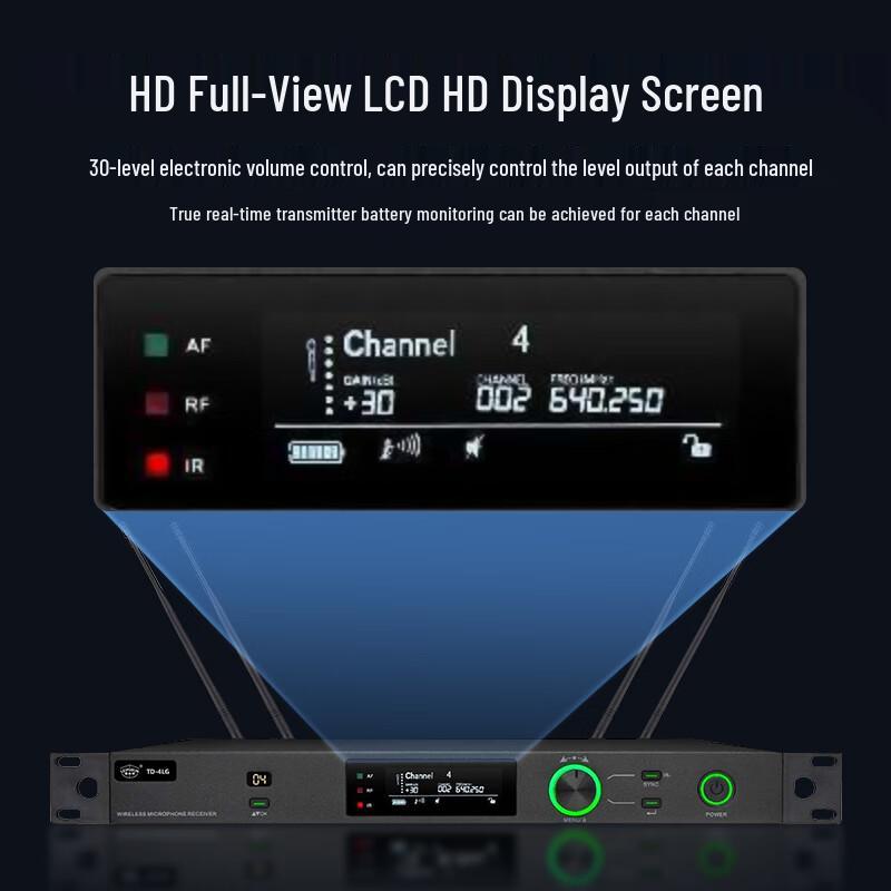 Leipudun TD-4LG True Diversity Wireless Microphone System (CN Version)