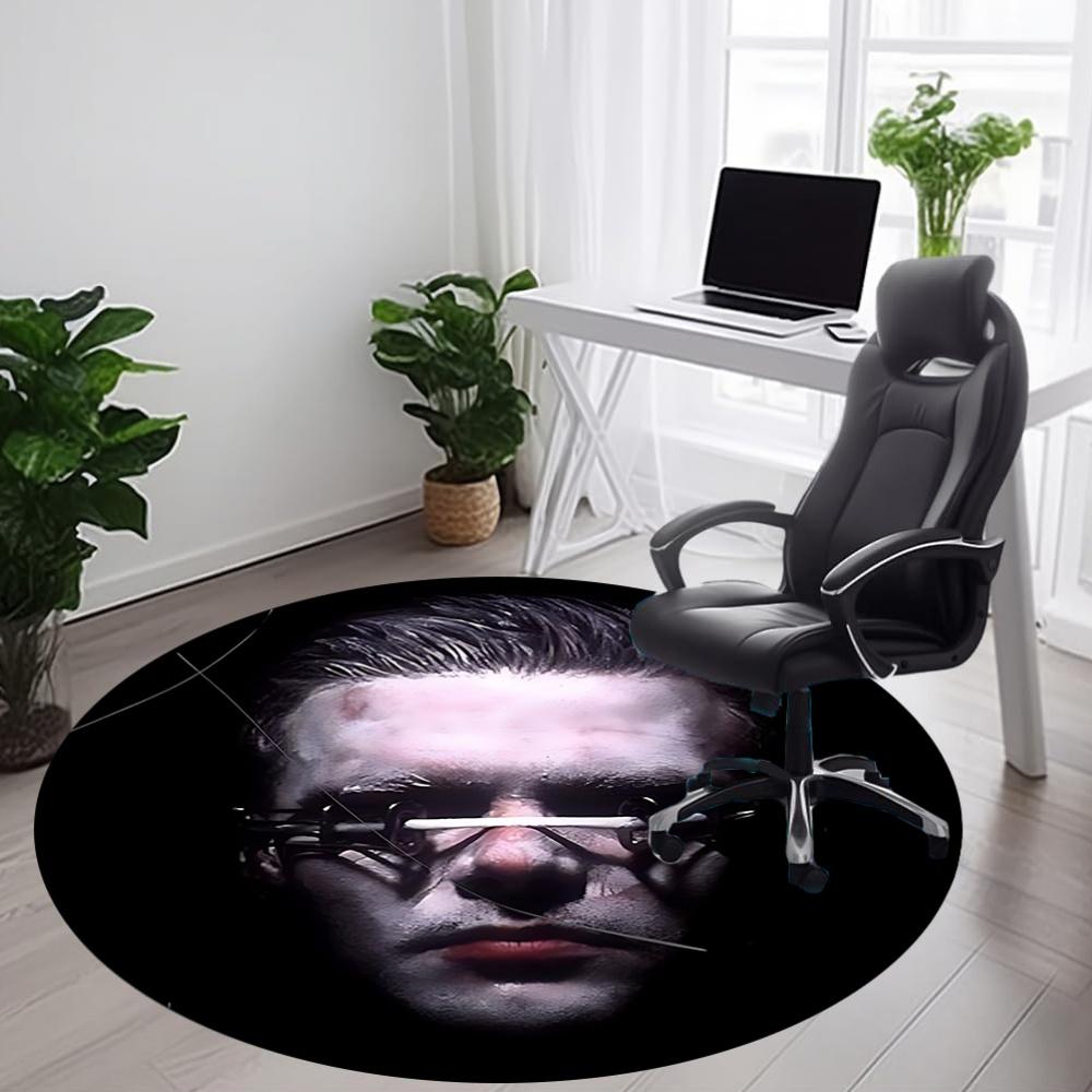 1PC Rammstein Office Round Rug, Non-slip, Soft and Durable Office Rug for Interior Decoration, Perfect for Office, Beautiful Decoration